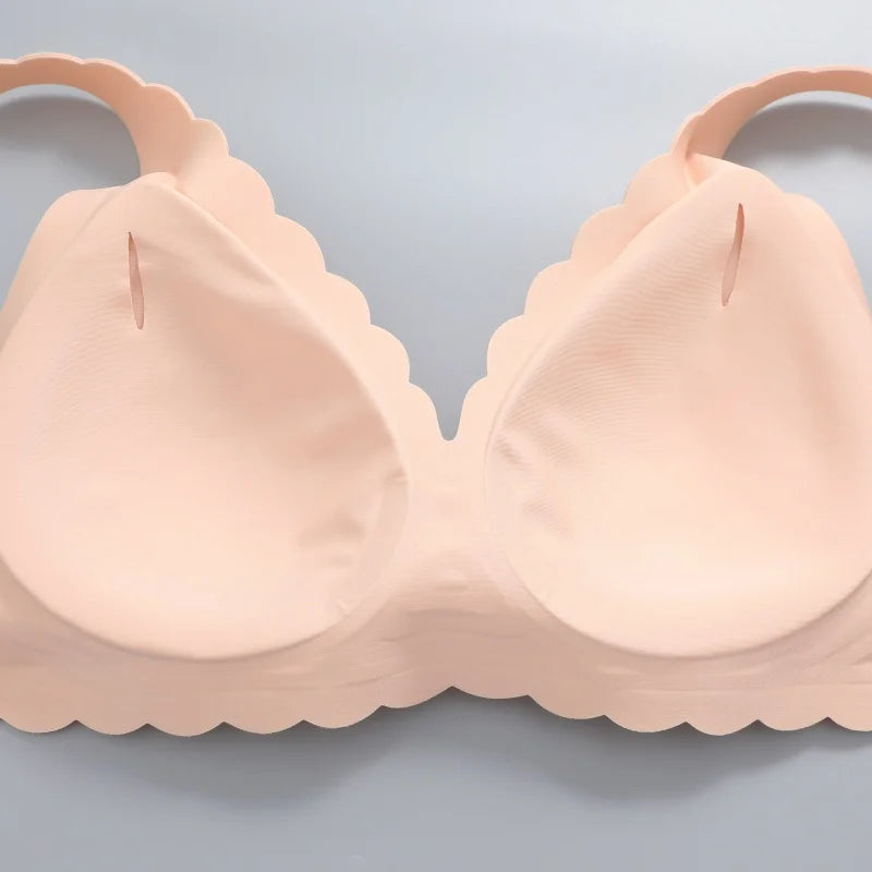 Women's No Trace Bra Plus Size Gather Without Steel Ring Underwear Soft Support Comfortable Sleeping Bra Anti-sagging Lingerie