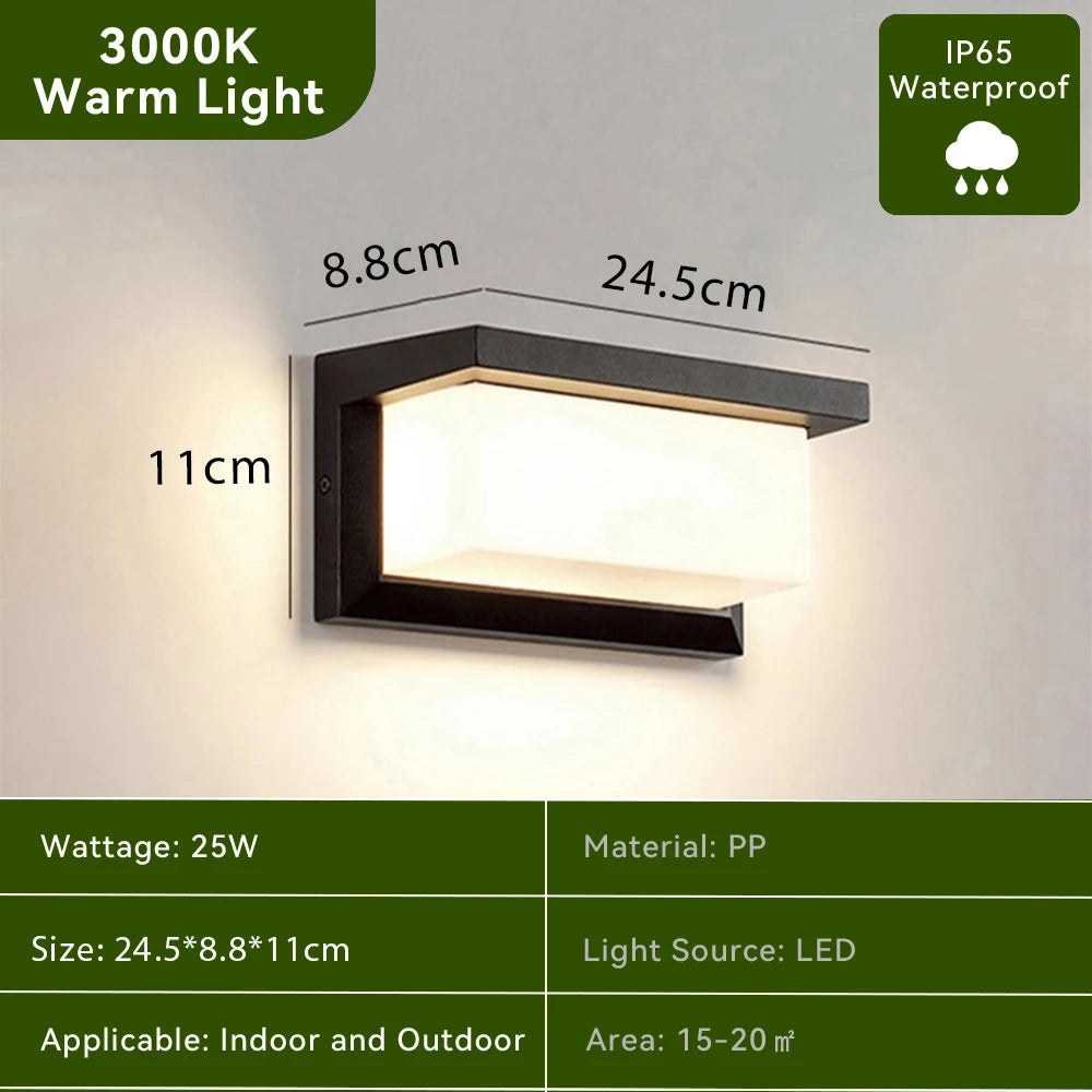 Vattentålig LED Vägglampa Utomhus & Inomhus – 110V/220V, Varmvit/Kallvit, Trappa, Balkong & Trädgård