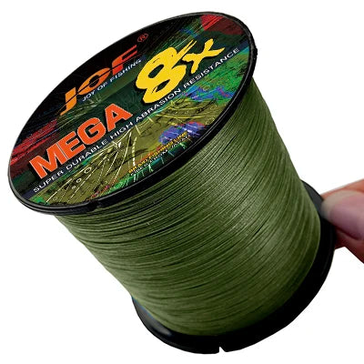 JOF 8 Strand 1000M 500M 300M 100M Japan Super Strong PE Braided Fishing Line Multifilament Braid Thread X8 18-78LBS