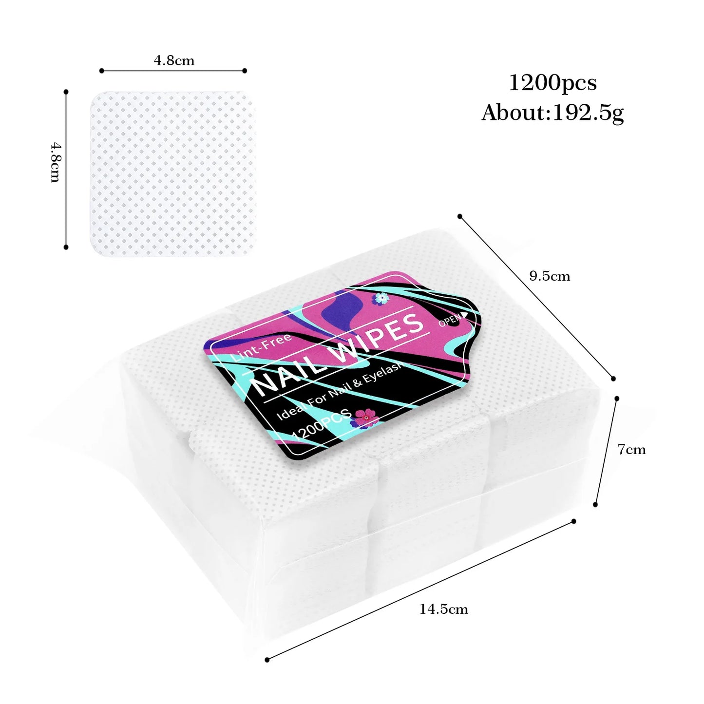 1080pcs Boxed Nail Art Lint-Free Eyelash Glue Wipes Paper Gel Polish Remover Clean Glue Cotton Pads Beauty Cleaning Tools