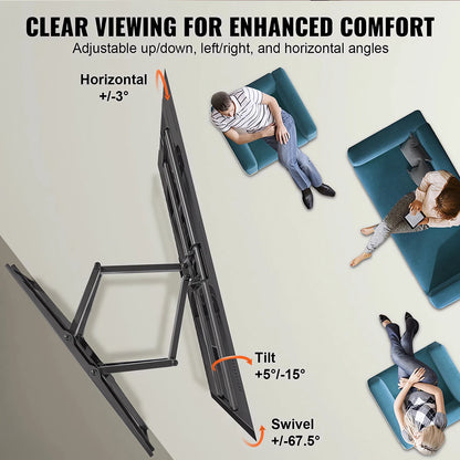 32‑75 Inch TV Wall Mount with Dual Articulating Arm, Tilt +5°/-15° Swivel ±90° Extension 2-15.7", Fits LED LCD OLED Flat Curved Screens, Max 80kg, Wood Stud Concrete Brick Wall, VESA 200x200 to 600x400mm, Easy Installat