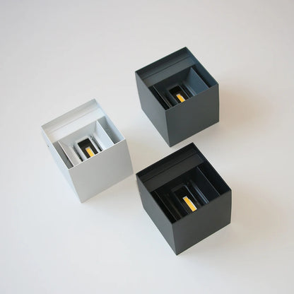 Modern Fyrkantig Utomhus Vägglampa – Aluminium, Svart/Vit/Grå, Varmvit/Kallvit, 6W/12W, Vattentålig