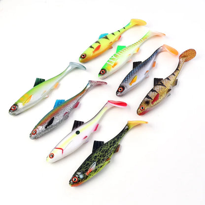 1pcs 26g 60g River Roach Fishing Lure Soft Bait T Paddle Tail Baitfish Shad Strike Silicone Plastic Swimbait Wobbler Pike Bass