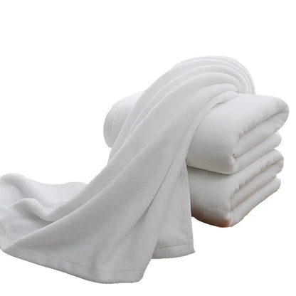 80x160cm White Large Bath Towel Thickened Cotton Towel Highly Absorbent Bath Towel Suitable for Swimming Pool Family Hotels
