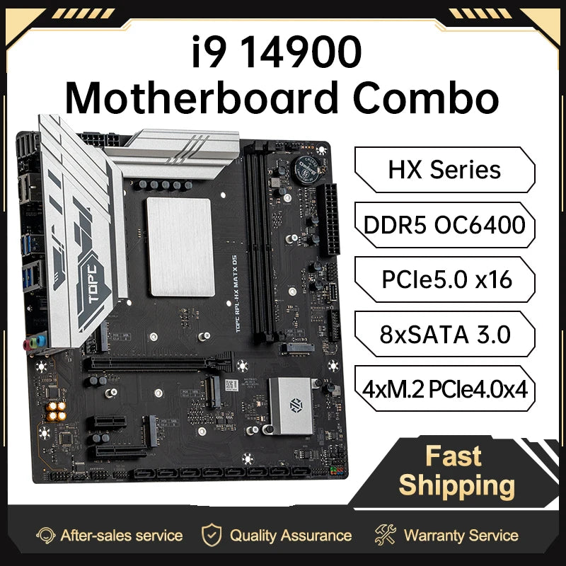TOPC Intel Core 14900HX DDR5 6400MHz PCIe5.0 4×M.2 8×SATA 2.5G LAN Tpye-E USB4 Gaming Motherboard/ OpenClaw