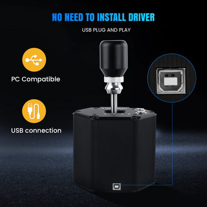 SIMSONN Sim Racing Gear Shifter 7+R / 6+R H Gear for Driving Simulator Games Manual Gear USB for PC Logitech G25 G27 G29 G920
