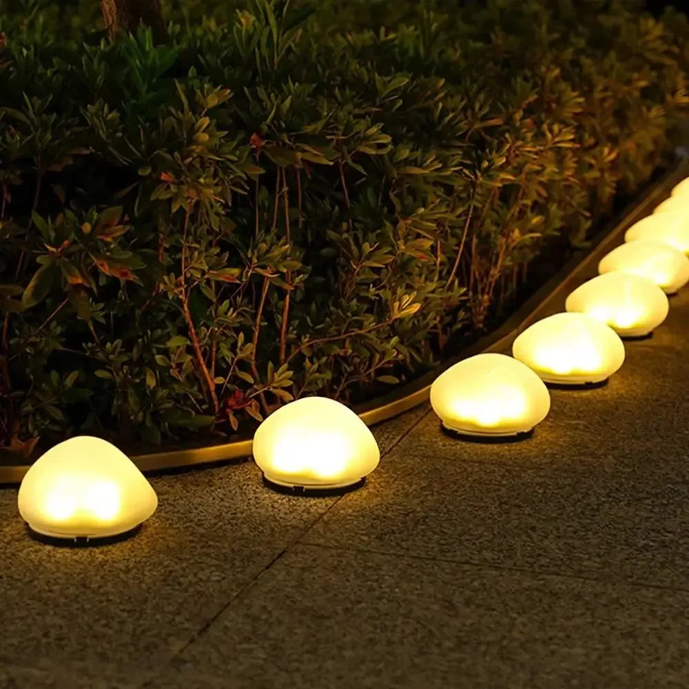 IWP Solcells Stenlampa Frostad – IP65 4 LED 6–8h Ljustid Automatisk Dag/Natt Trädgård Gräsmatta Vit Varmvit Färgad