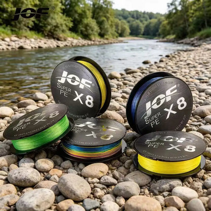 JOF X8 Strong 300M 500M 100M 8 Strand Weaves PE Braided Fishing Line Multifilament 8 Braid Wire 12LB 20LB 40LB 60LB 80LB 100LB