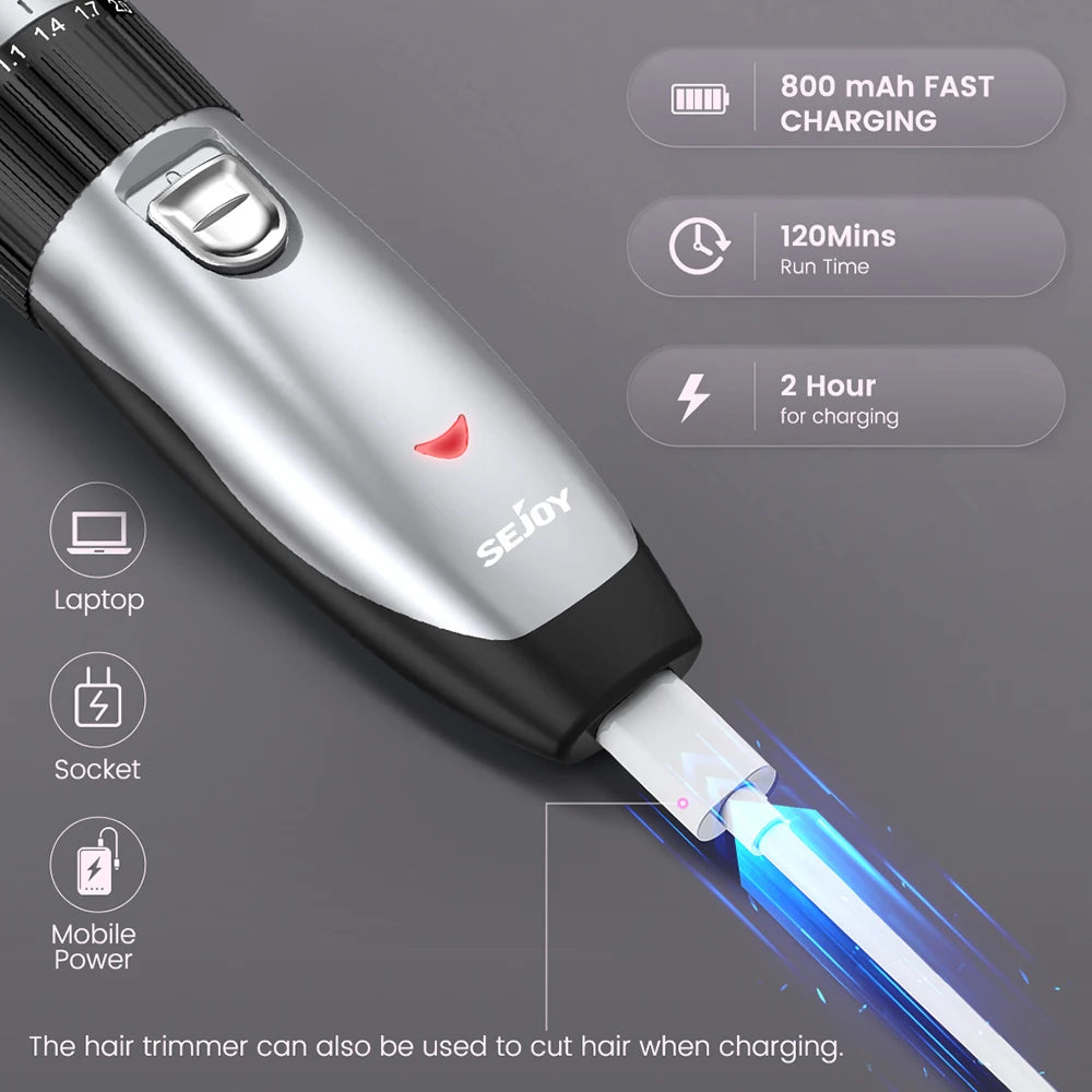 Sejoy sladdlös hår- och skäggtrimmer med USB-C-laddning