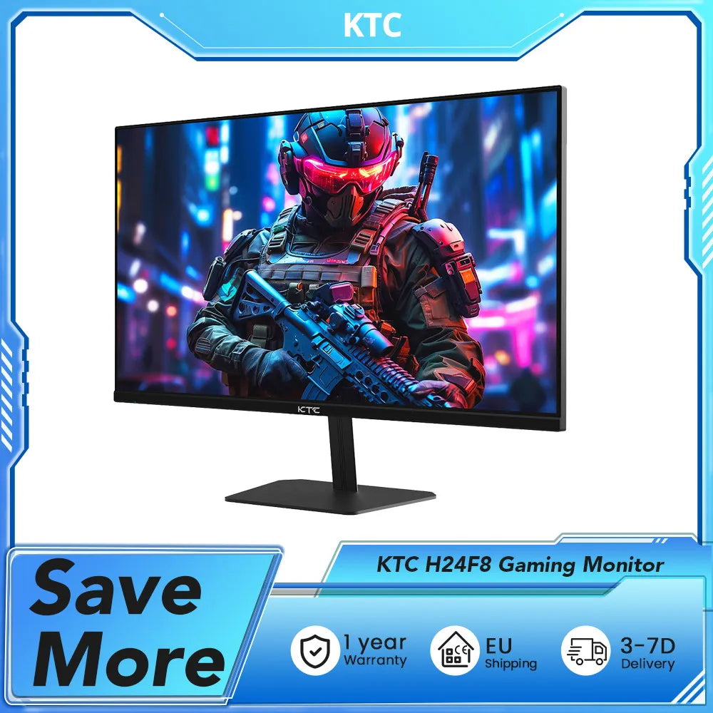 KTC H24F8 Gaming Monitor 23,8" – Fast IPS 180Hz 1ms HDR10 FreeSync 99% sRGB VESA EU-lager