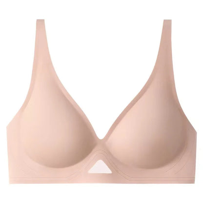 Women's Seamless Bra Push-Up Bralette With Pads U-Shape Back Non-wire Underwear Mesh Splice Breathable V-Neck Sexy Lingerie S-XL