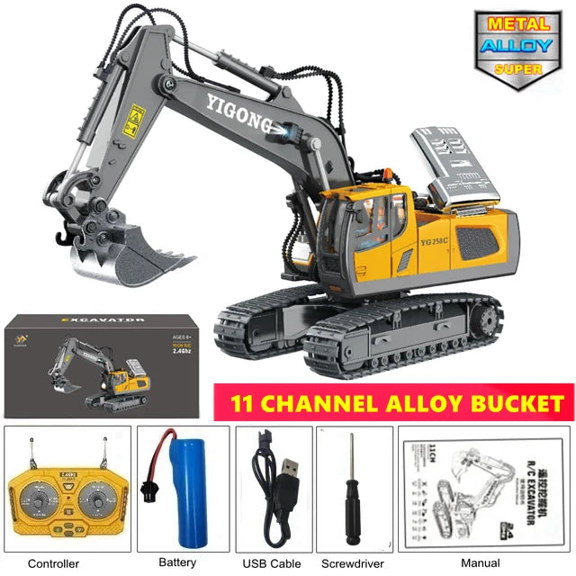 Oike 4WD Radiostyrd Grävmaskin Dumpare Bulldozer RC-bil