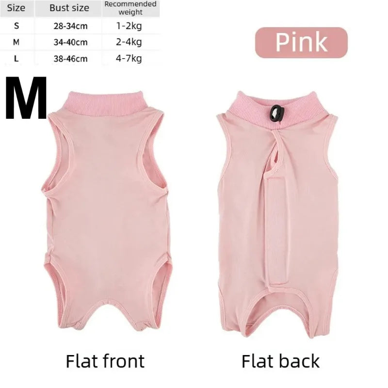 Soft Cat Recovery Vest Anti Licking Kitten Surgery Suit Pet Sterilization Jumpsuit Comfortable Weaning Clothes for Daily Care