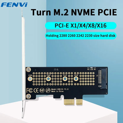 FENVI M.2 NVMe till PCIe x1-adapter med aluminiumkylfläns