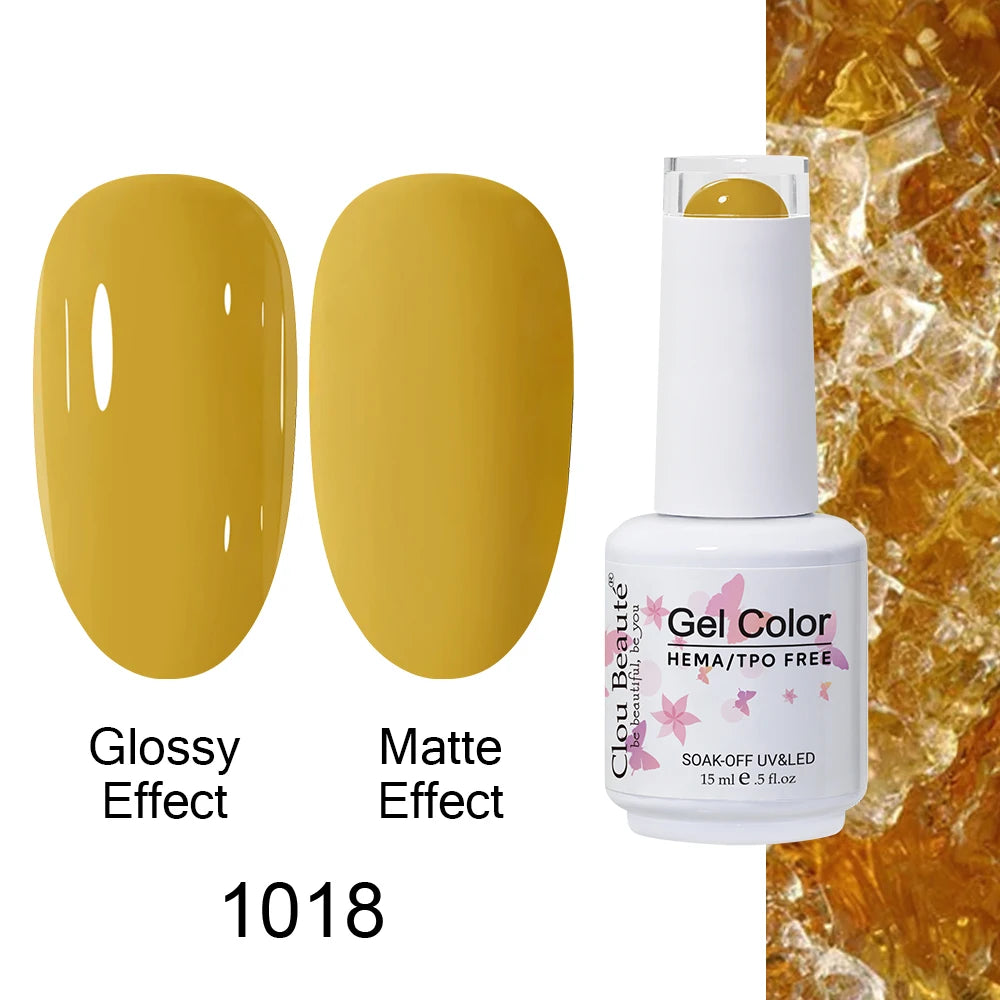 Clou Beaute Gel Nail Polish Neon Brown Royal Blue Red Green Pastal Nude Nail Art Varnishes Gel Lacquer Top Coat UV Gel Nail
