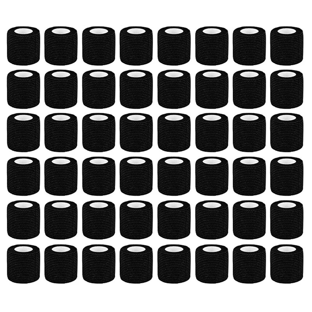 48/24/3PCS Black Tattoo Grip Cover Wraps Self-Adhesive Elastic Bandage Tape Breathable Strong Sports Tape Athletic Bandage Rolls