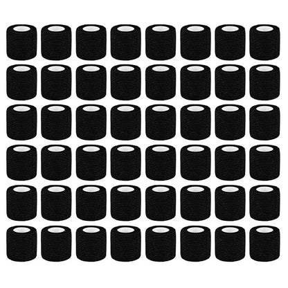 48/24/3PCS Black Tattoo Grip Cover Wraps Self-Adhesive Elastic Bandage Tape Breathable Strong Sports Tape Athletic Bandage Rolls