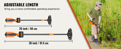 SucceBuy Metal Detector for Kids 6 Inch 25''-37'' Adjustable Length IP68 Waterproof Search Coil & LCD Display for Detecting Gold