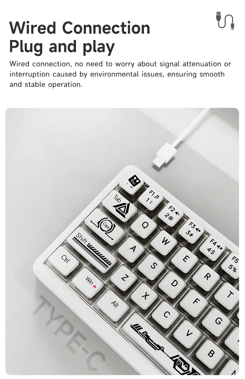 AJAZZ AK690 mekaniskt USB-tangentbord med 68 tangenter – engelsk layout