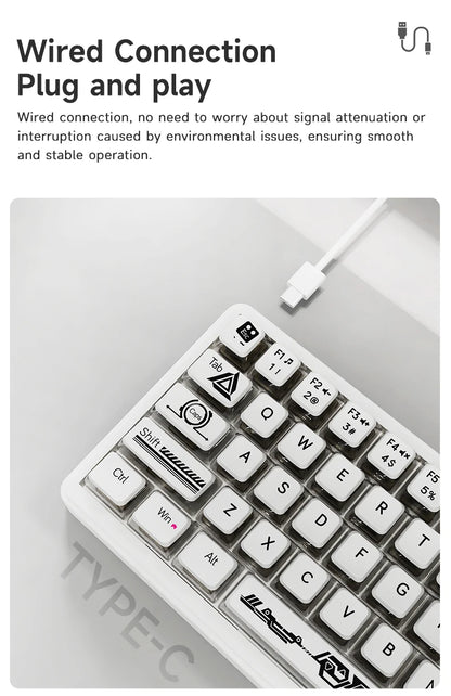 AJAZZ AK690 mekaniskt USB-tangentbord med 68 tangenter – engelsk layout