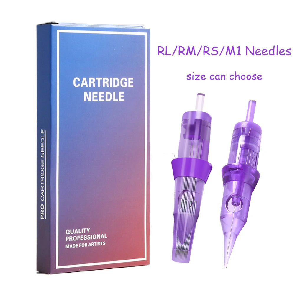 10pcs Tattoo Makeup Cartridge For Tattoos Pen Gun Machines Disposable 0.30MM Pink Sterilized Safe Single Needles