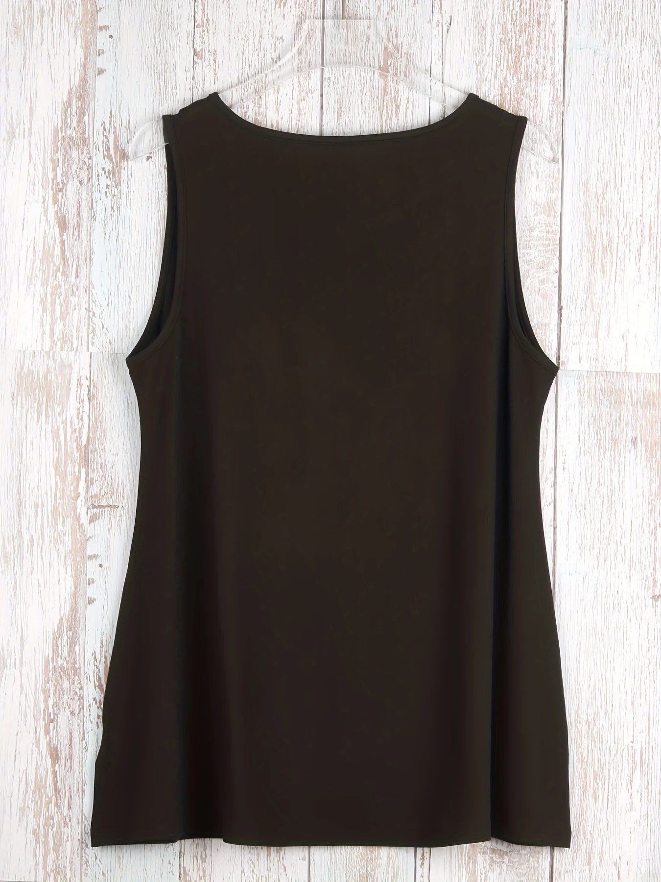 Plus Size Simple Solid Tank Top Casual Crew Neck Sleeveless Tank Top For Summer Women's Plus Size Clothing