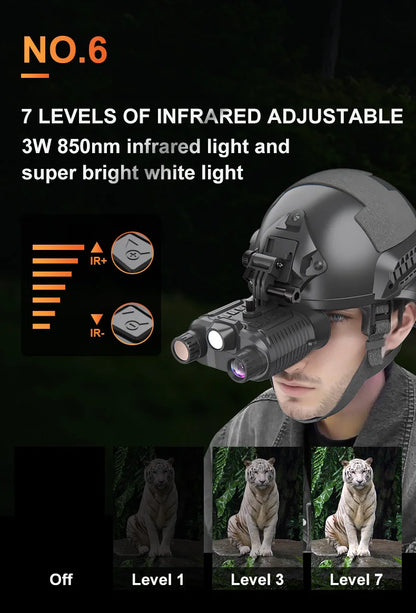 New 4K UHD Helmet Mounted Night Vision Binoculars 36MP Head Mounted Tactical 400M Hunting Infrared Digital NVG Goggles NV8161