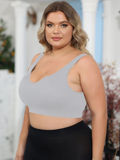 Women's plus-size underwear bra is comfortable, no underwires, gathered to close the side breasts, and prevent sagging