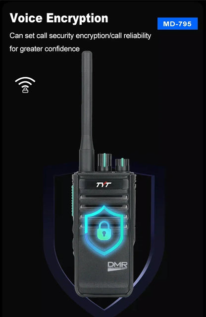 TYT MD-795 DMR Digital Walkie Talkie UHF 400-470MHz 4W/1W 64 Channels Voice Encryption Two Way Radio Long Range