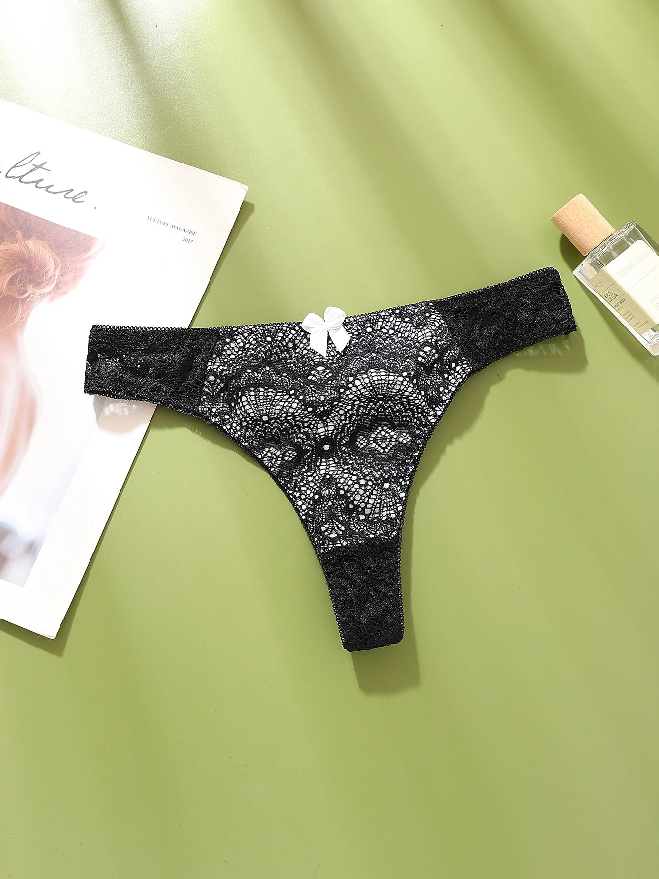 Sexy Women's G-String Panties Transparent Mid-Low Rise Ladies Underwear Color-Block Female Intimates Lingerie