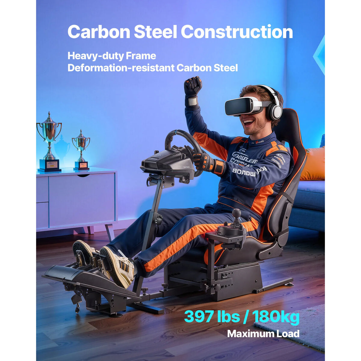 SucceBuy Racing Wheel Stand Simulator Cockpit Steering Wheel Stand Fit Logitech G25 G27 G29 G920 Thrustmaster T300RS TX F458