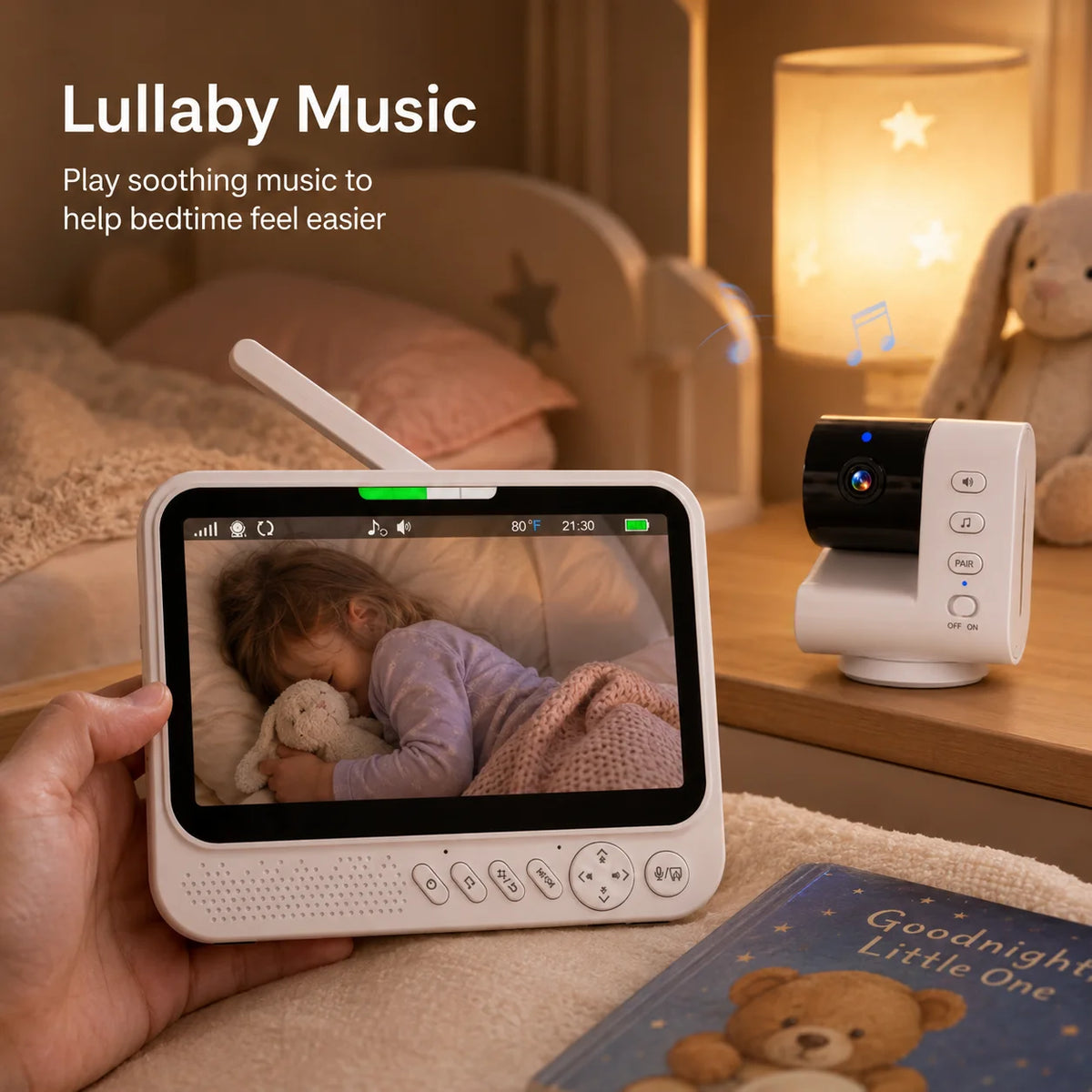 MvpSecam babyvakt med kamera och 7-tumsskärm – utan Wi-Fi