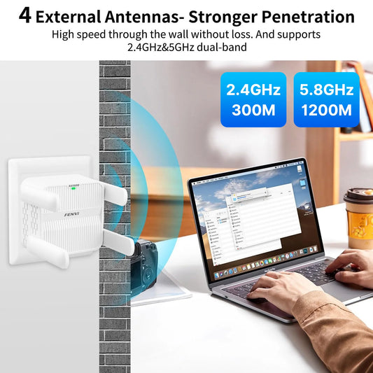 FENVI 5GHz AX1500 WiFi 6 Repeater och Signalförstärkare