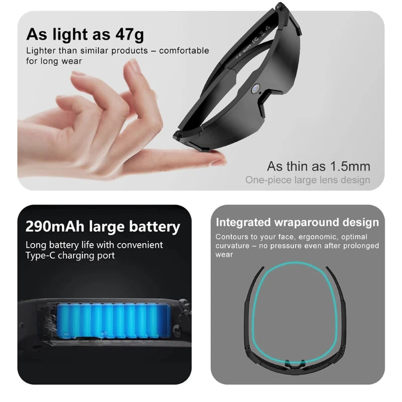 Mijia Smart Al Glasses For Cycling Recording Ai Translator Voice Assistant Wireless Remote Calling Video&photo Sports Sunglasses