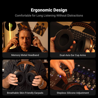 Fosi Audio i5 öppna over-ear-hörlurar med 97 mm planmagnetiska element