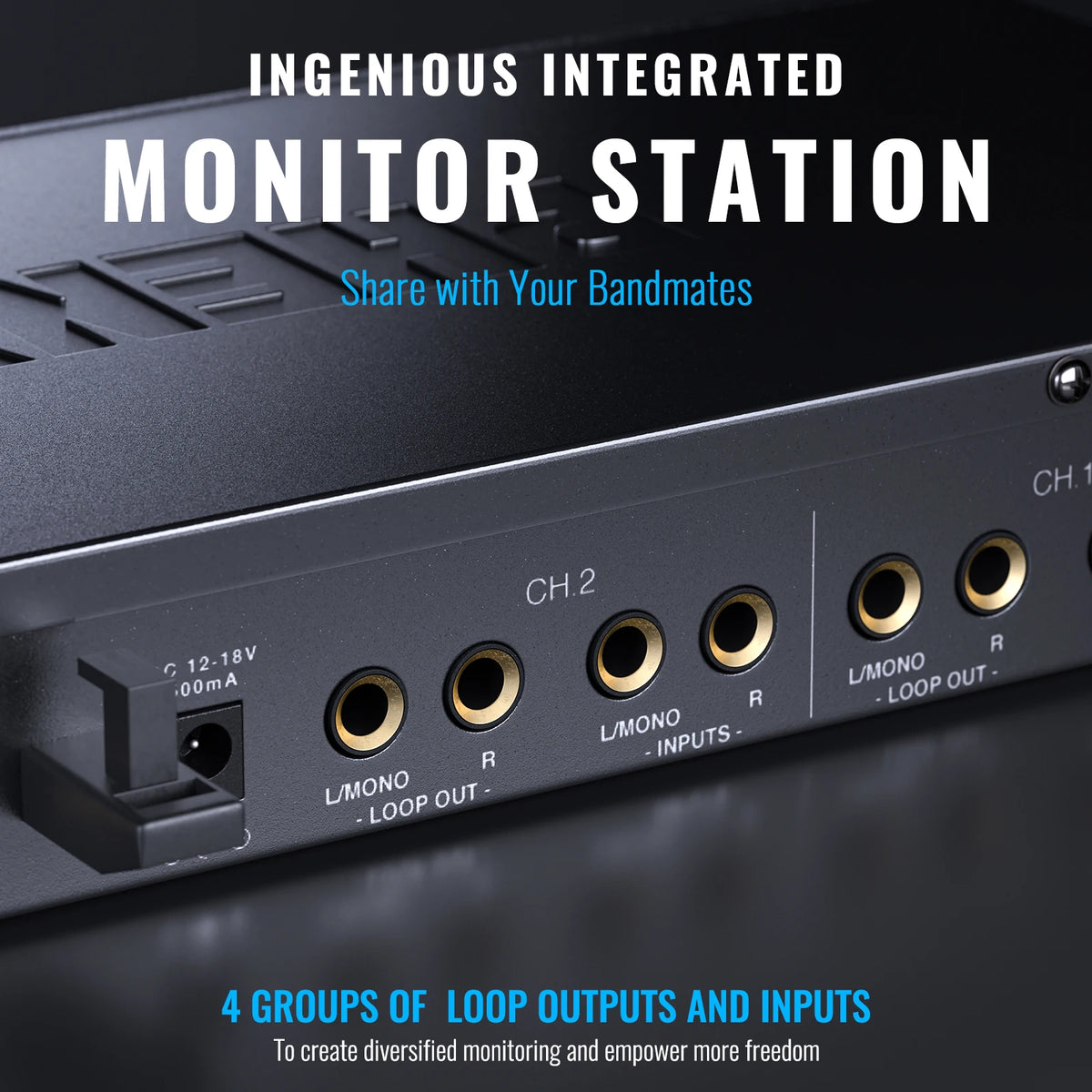 Phenyx Pro PTM-33 trådlöst mono in-ear-system med 4 mottagare