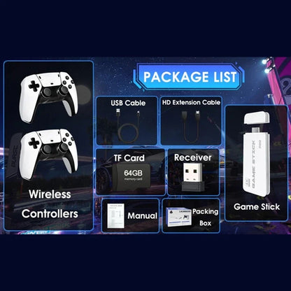 M15 4K TV Game Stick Retro Spelkonsol – 64GB/128GB 20 000–40 000 Spel 23 Emulatorer Trådlösa Handkontroller HDMI