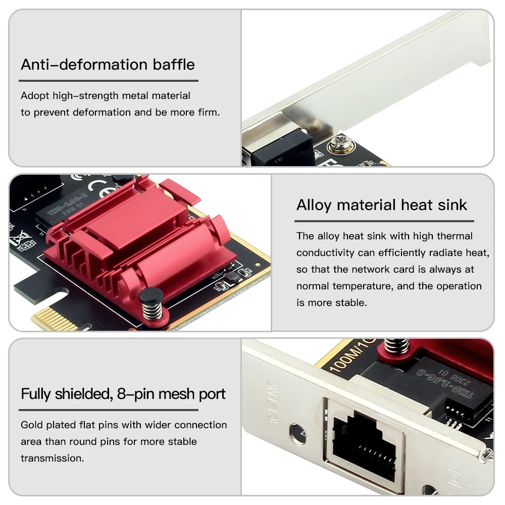 PCIe-nätverkskort 2,5 GbE med RJ45 – RTL8125B