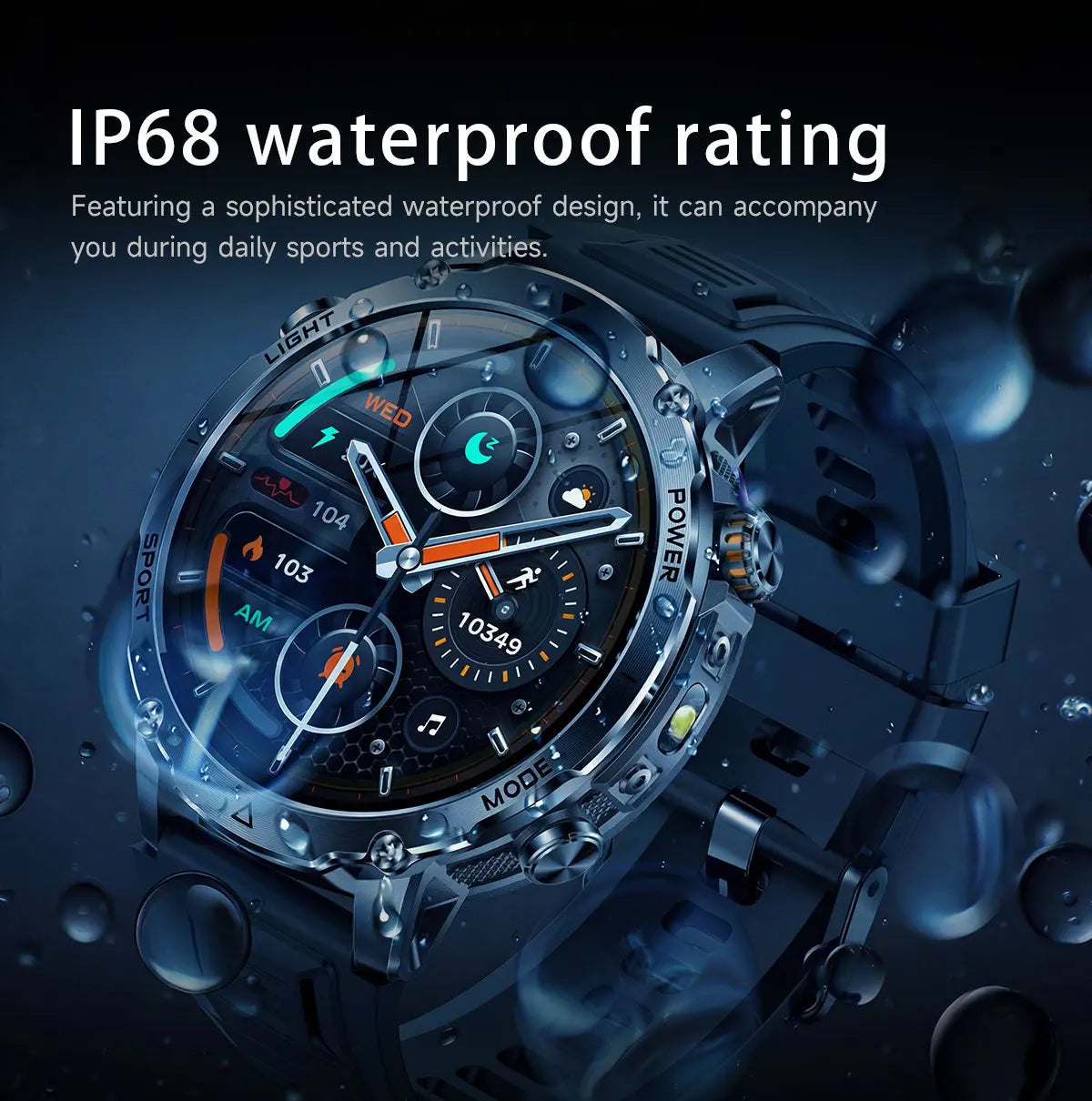 2026 1400mAh Big Battery Smart Watch Men Outdoor GPS Flashlight IP68 Waterproof Bluetooth Call AMOLED Military Sports Smartwatch