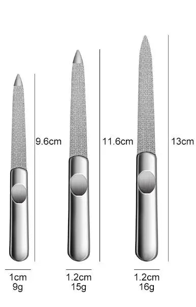 Mix 3 Size Nail File Stainless Steel Professional Exfoliating Double Sides Sandpaper For Professional Finger Toe Nail Care Tools