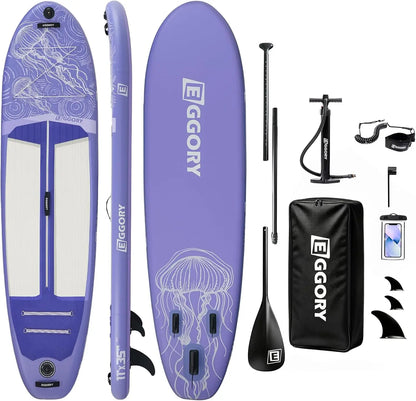 EGGORY Uppblåsbar SUP-bräda – Ca 335 cm, 7 Designs, Komplett Set, Skickas från Tyskland