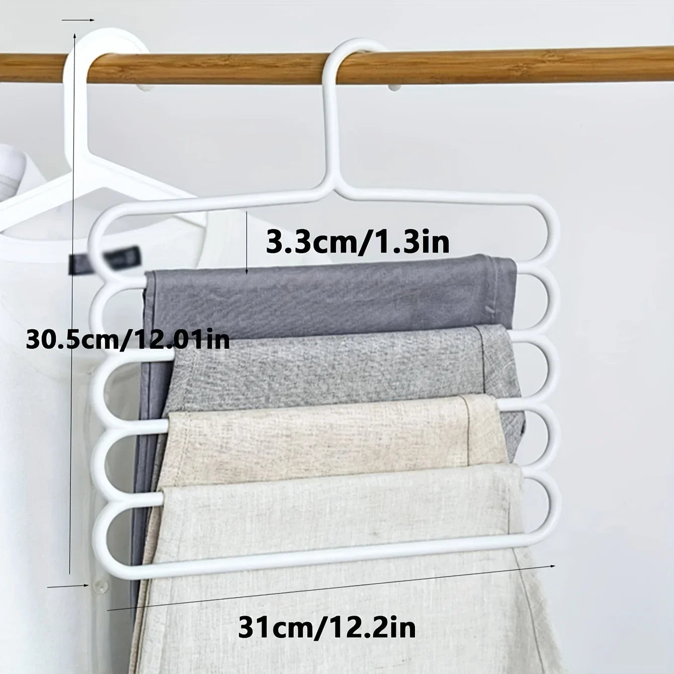 4 pcs Pants Rack Multifunctional Household Saving Space Multi Layer Trousers Hanger Pants Closet Color Clothes Peg 5 Layers