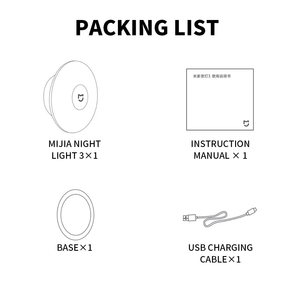 Original NEW MiJia Night Light 3 With Dual Sensors for Light And Motion, Supports Both Motion-Sensing and Always-on Modes