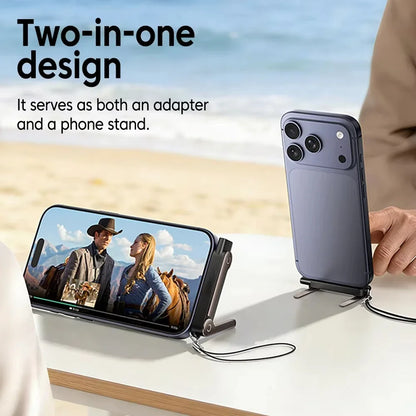 240W USB C Lightning Built in Stand Adapter Multi Function Foldable Converter for Phone