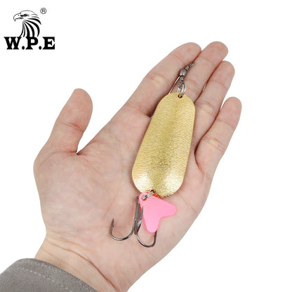 W.P.E Fishing Lure JIG Double Artificial Bait 8 Grams With Connector Three-anchor hook Metal sequins For fishing