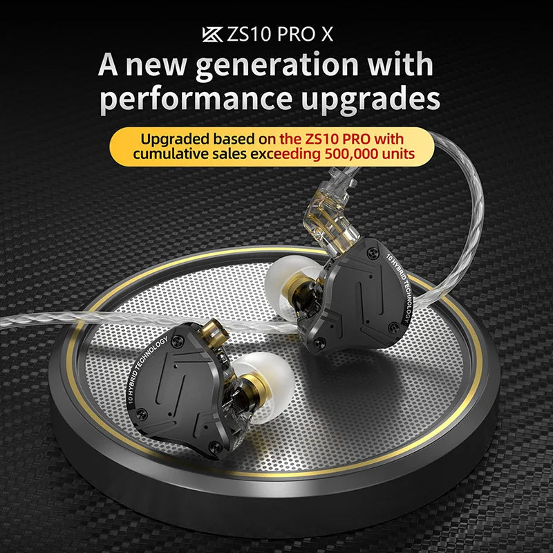 KZ ZS10 Pro X trådbundna in-ear-hörlurar med hybriddrivers – med eller utan mikrofon