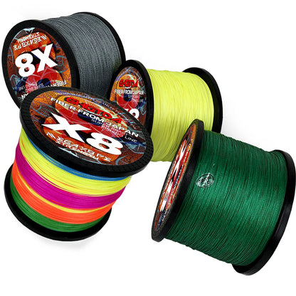 GHOTDA X8 Braided Lure Fishing Lines for JIG Pesca Carp Multifilament Fly Wire PE Line Saltwater 100M 300M 8kg-35kg Strong Cord