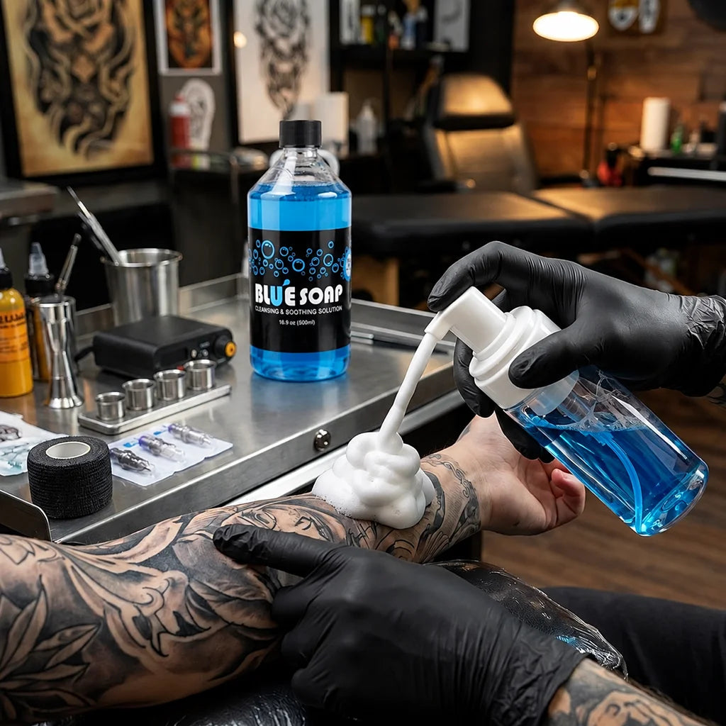 500/40ml Tattoo Blue Soap Blue Algae Concentrated Cleaning Solution Liquid Tattoo Green Soap for Tattoo Studio Aftercare Supply