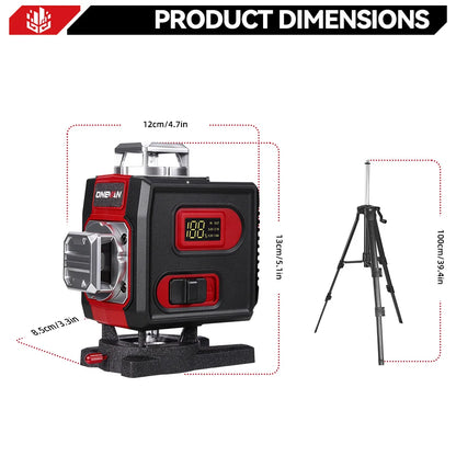 ONEVAN 4D 16 Lines Leveling Laser Levels Portable Rechargeable Professional Horizontal And Vertical Level With Tripod Power Tool