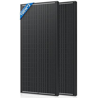 Rvpozwer 400W/200W/100W N-Type 18BB Solar Panel 25% High Efficiency Mono Solar Module Portable Waterproof Ideal for RV Marine Yacht Caravan Camping Off Grid Power Supply